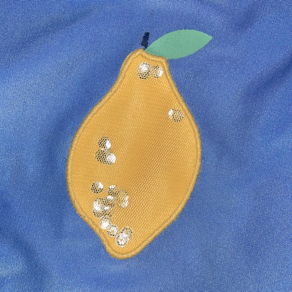 CAT & JACK SWIM LEMON SEQUIN SWIMSUIT - Picture 2 of 3